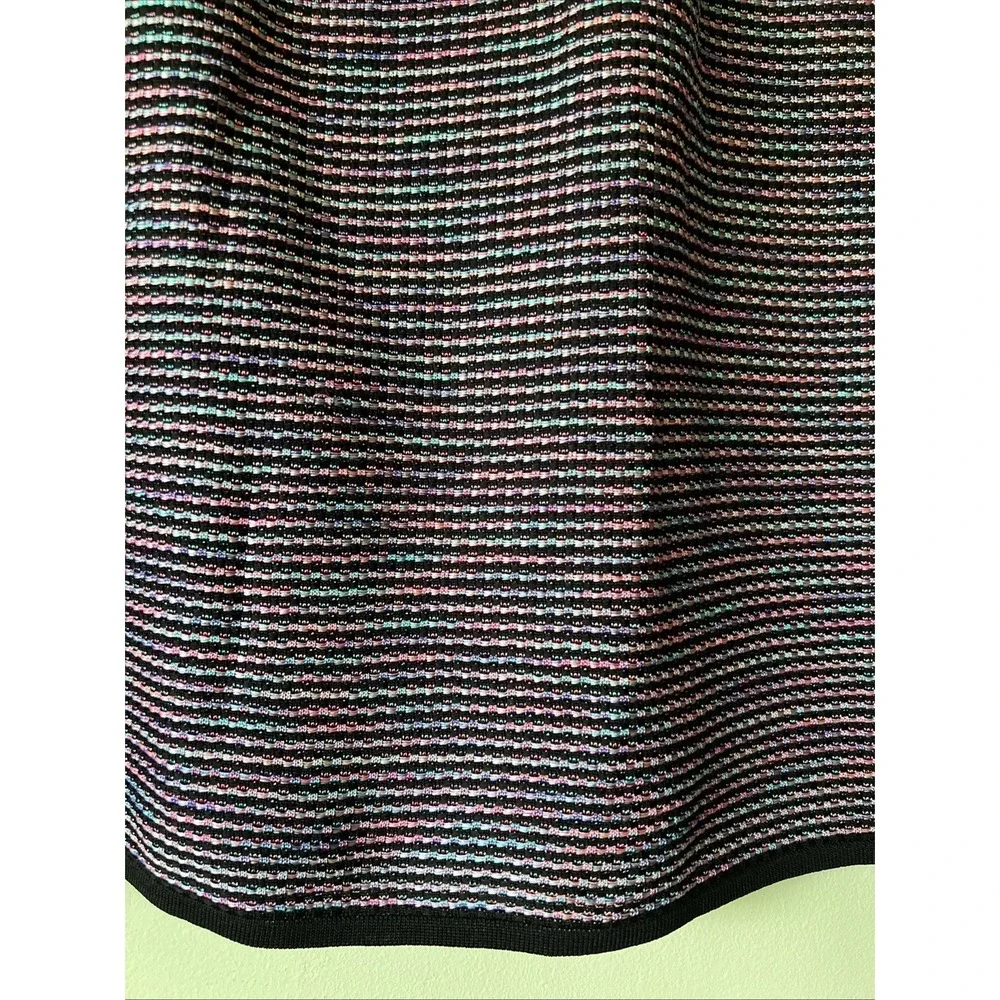 NWT Exclusively Misook Knee Length Acrylic Knit Skirt Size Large Black Pastel
